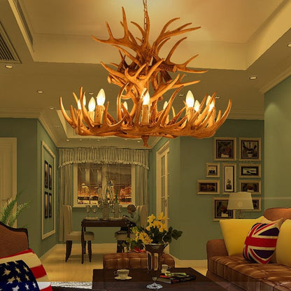 Antler Retro Industrial European Resin Loft Wind Lamps Chandelier