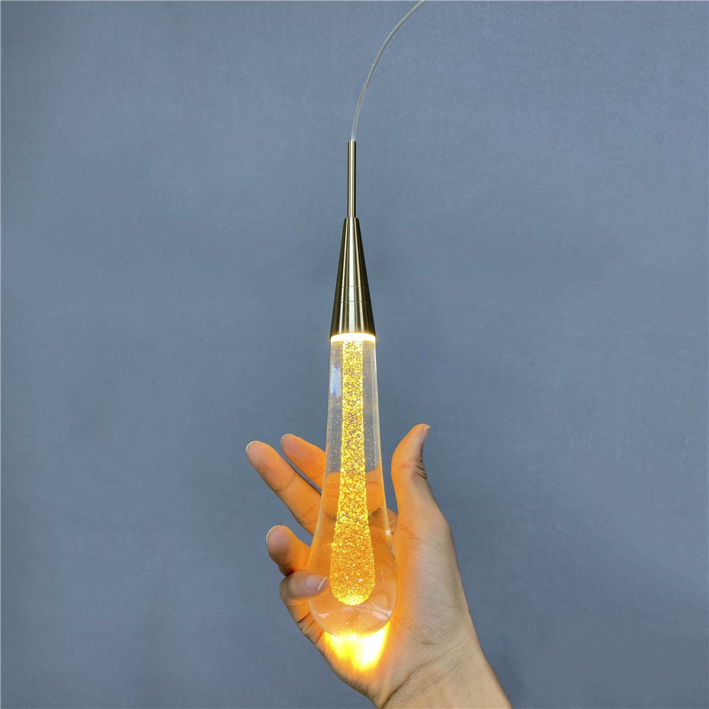 Drop Shaped Pendant Lights Crystal Led Hanglamp