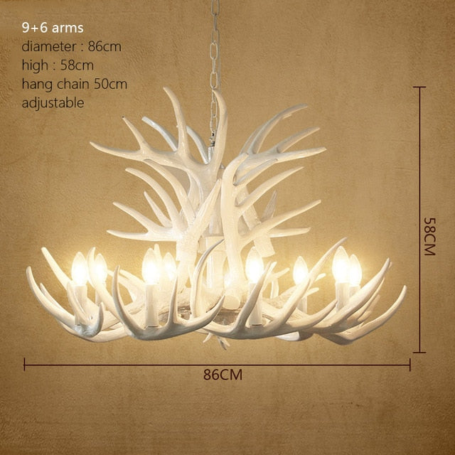 Antler Retro Industrial European Resin Loft Wind Lamps Chandelier