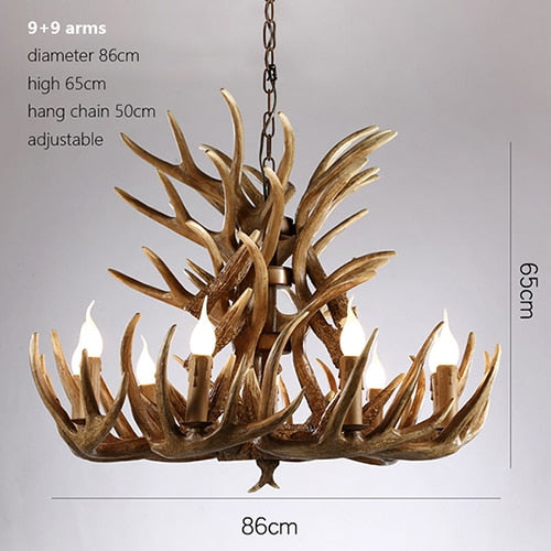 Antler Retro Industrial European Resin Loft Wind Lamps Chandelier