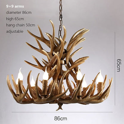 Antler Retro Industrial European Resin Loft Wind Lamps Chandelier