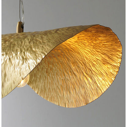 Hammered Brass Suspension Light Retro Pendant Light for Dining Room