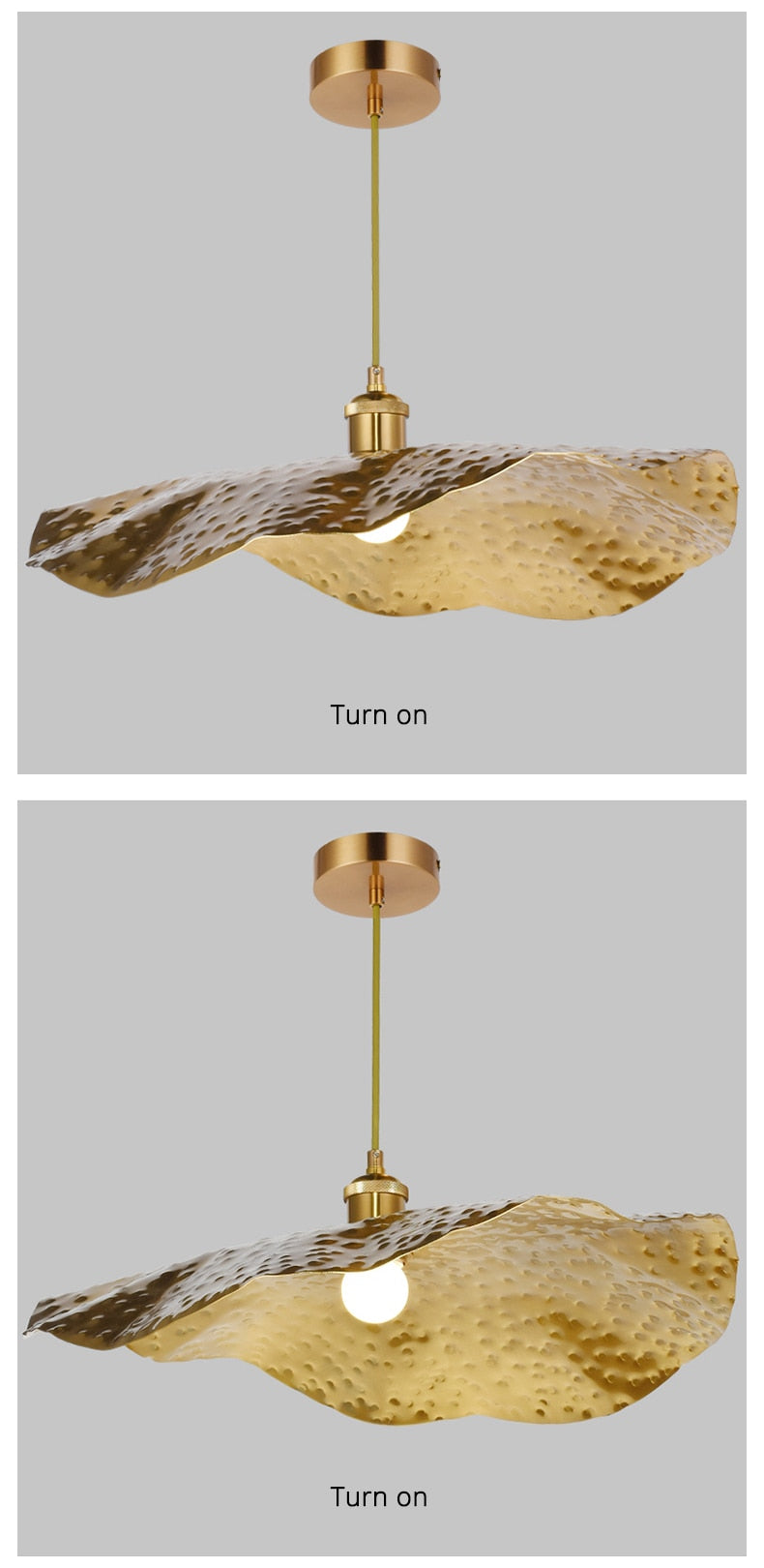 Hammered Brass Suspension Light Retro Pendant Light for Dining Room