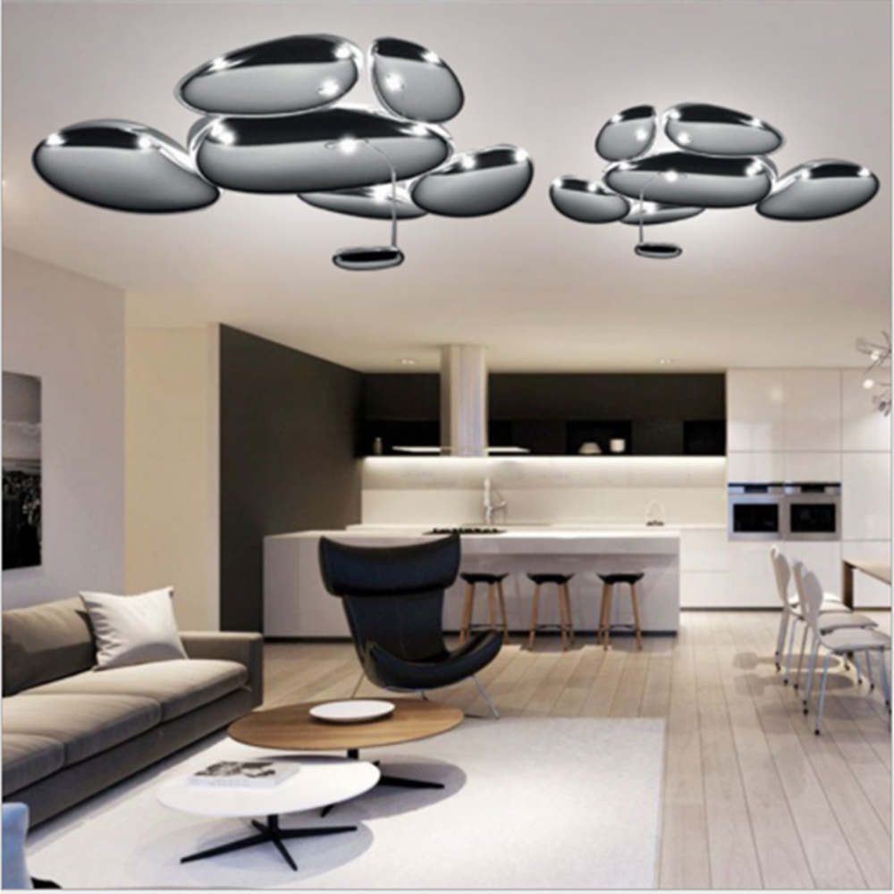 Mercury LED Water Drop Chrome Light Postmodern Design Chandelier