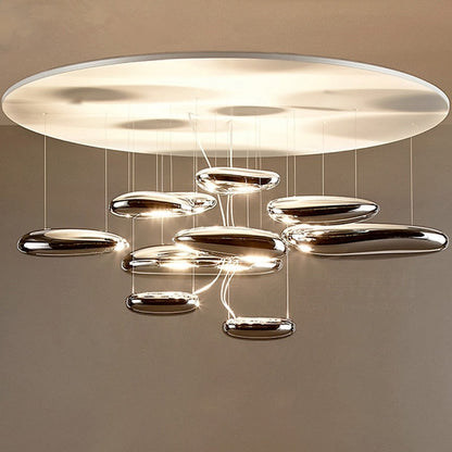 Mercury Collection Silver Post Modern Glass LED Pendant Light