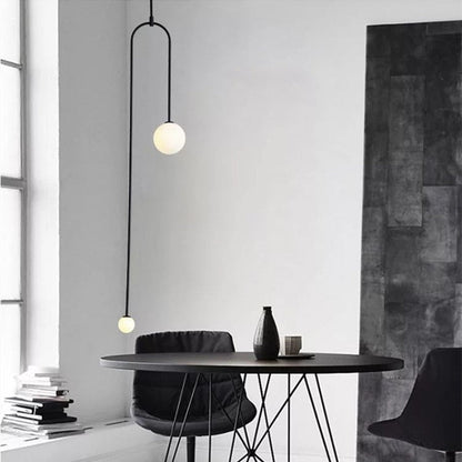 Black Gold Iron U Line Nordic Modern Chandelier - Querencian