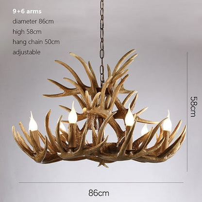 Antler Retro Industrial European Resin Loft Wind Lamps Chandelier