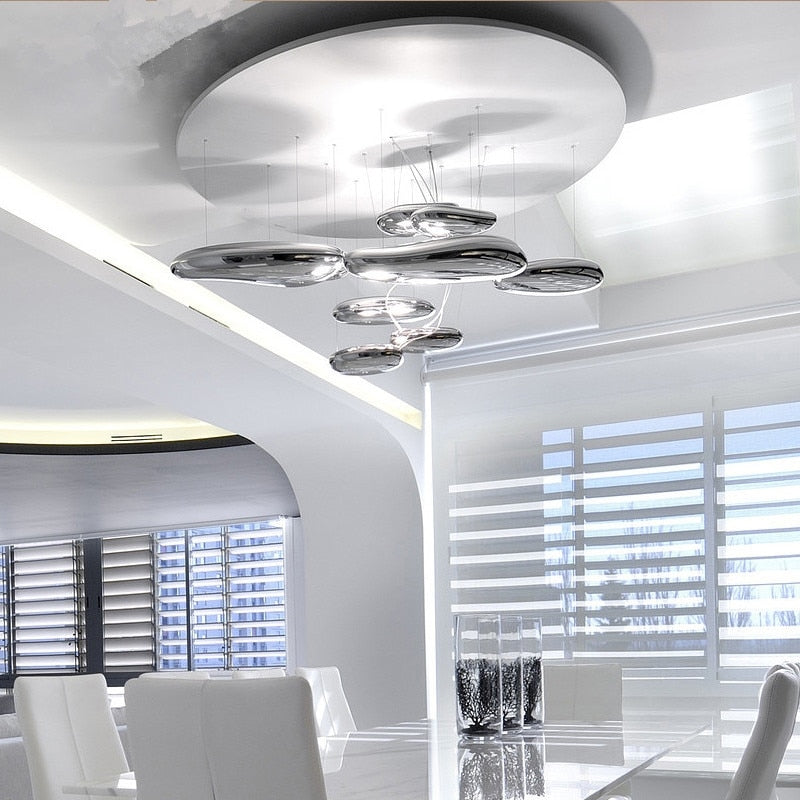 Mercury Collection Silver Post Modern Glass LED Pendant Light