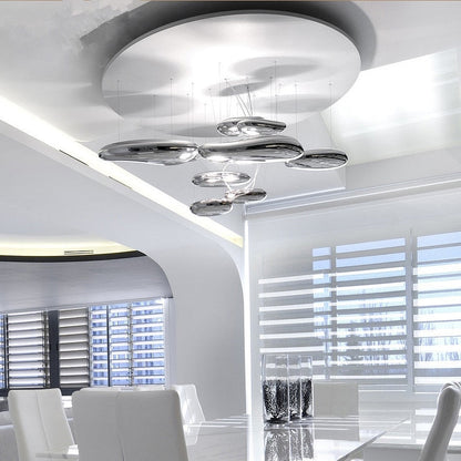Mercury Collection Silver Post Modern Glass LED Pendant Light