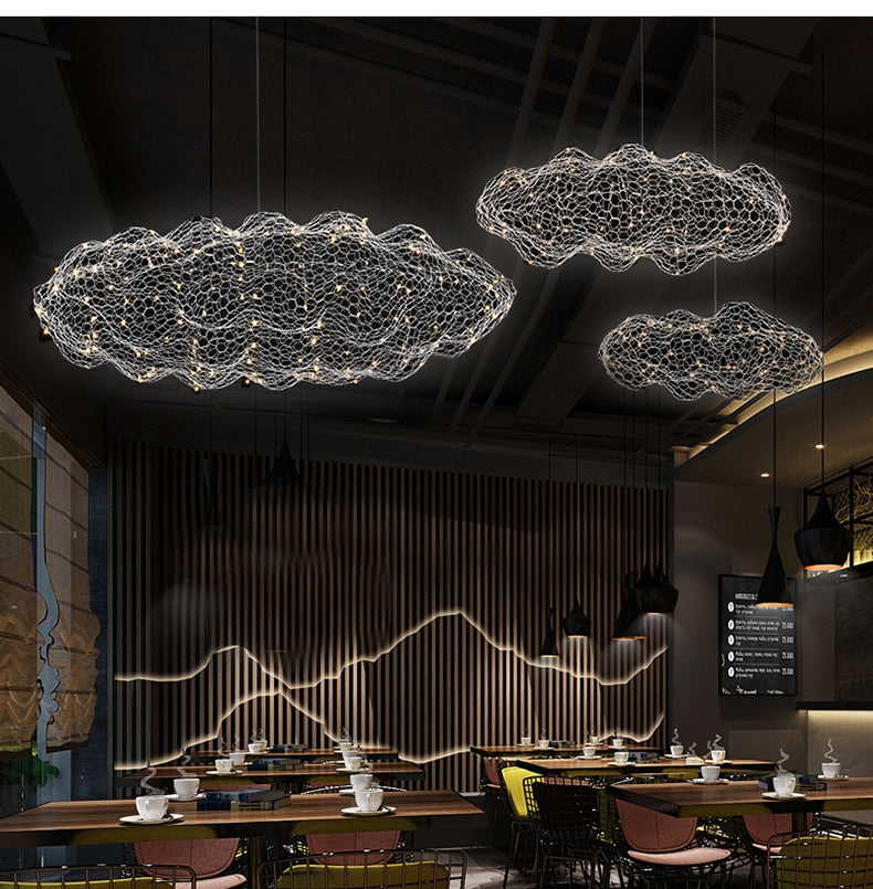 Modern Coud Starry Light Gypsophila Chandeliers
