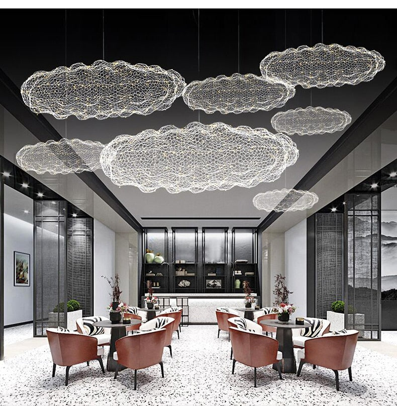 Modern Coud Starry Light Gypsophila Chandeliers