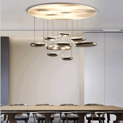 Mercury Collection Silver Post Modern Glass LED Pendant Light