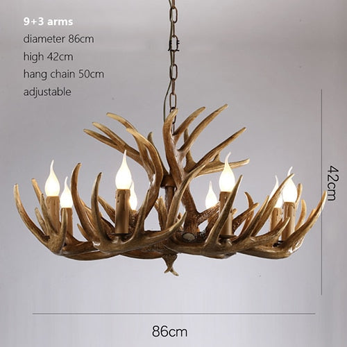 Antler Retro Industrial European Resin Loft Wind Lamps Chandelier