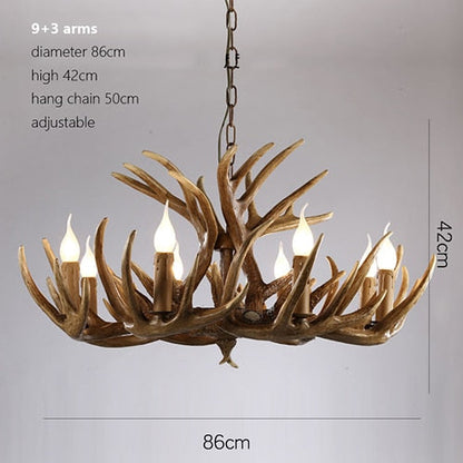 Antler Retro Industrial European Resin Loft Wind Lamps Chandelier
