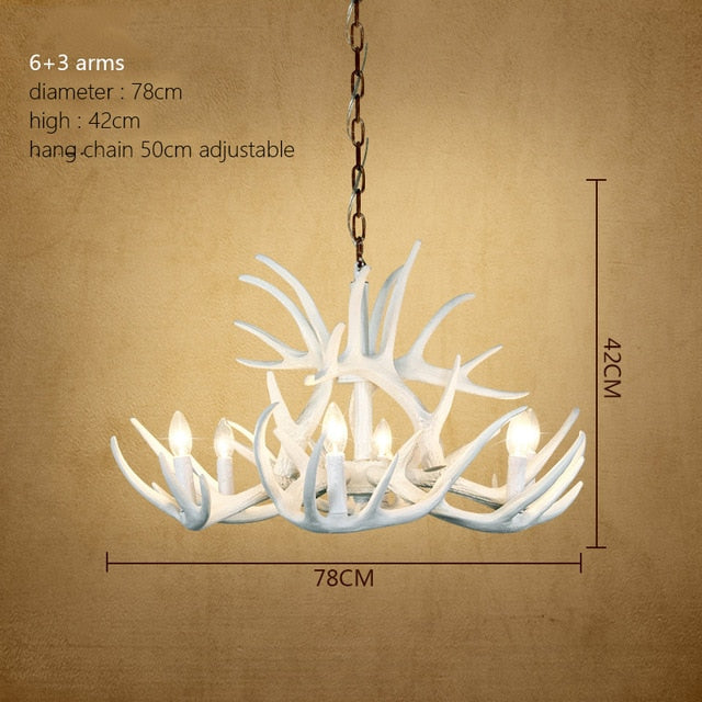 Antler Retro Industrial European Resin Loft Wind Lamps Chandelier