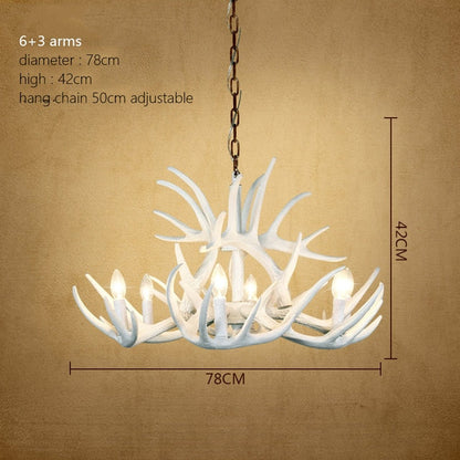 Antler Retro Industrial European Resin Loft Wind Lamps Chandelier
