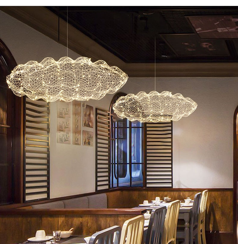 Modern Coud Starry Light Gypsophila Chandeliers