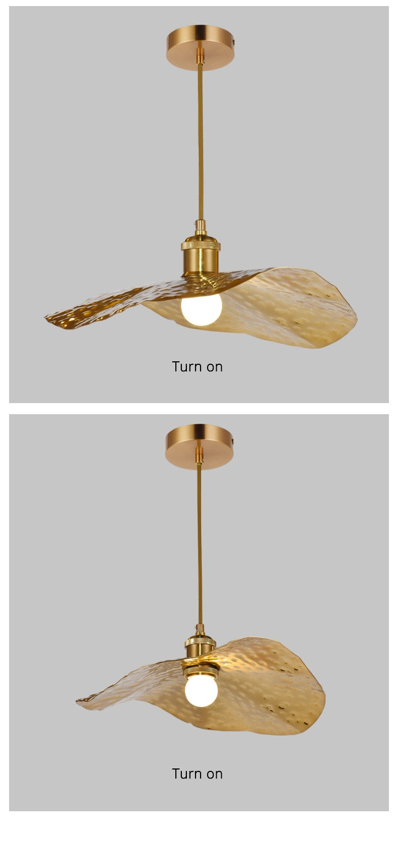 Hammered Brass Suspension Light Retro Pendant Light for Dining Room