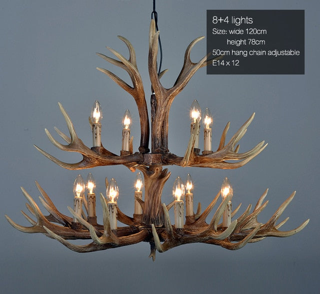 Antler Retro Industrial European Resin Loft Wind Lamps Chandelier