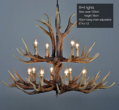 Antler Retro Industrial European Resin Loft Wind Lamps Chandelier