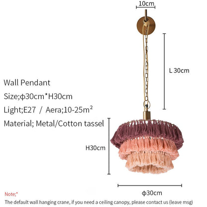 Modern Boho Decorative Cotton Tassel Art Chandelier