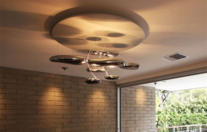Mercury Collection Silver Post Modern Glass LED Pendant Light