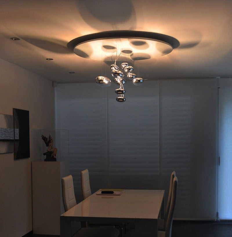 Mercury Collection Silver Post Modern Glass LED Pendant Light