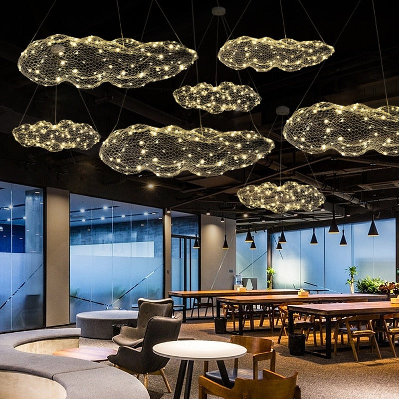 Modern Coud Starry Light Gypsophila Chandeliers