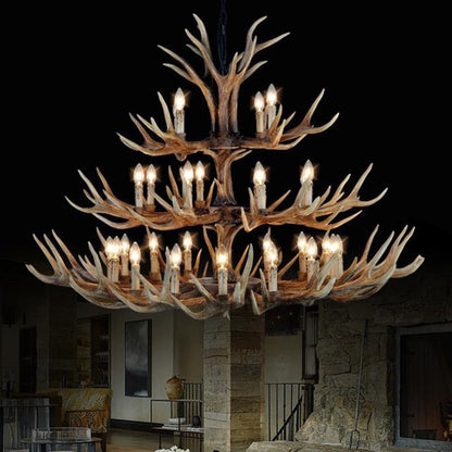 Antler Retro Industrial European Resin Loft Wind Lamps Chandelier