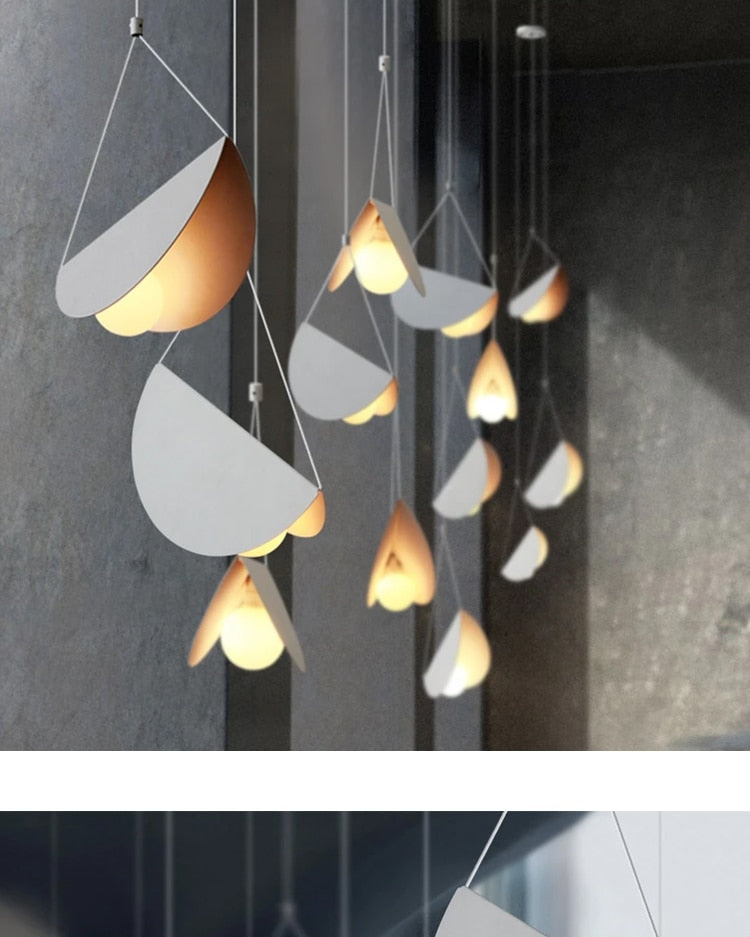 Glider Metal White Art Origami Pendant Light for Cafe Restaurant Hotel Bar