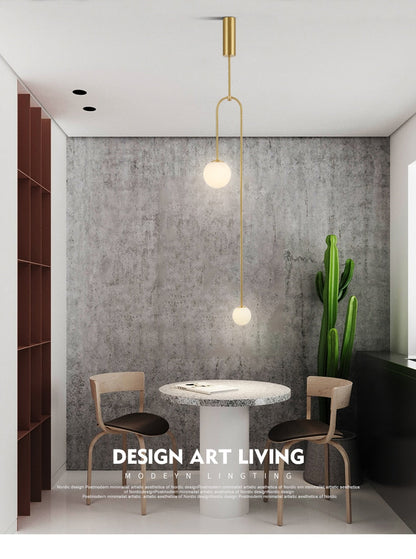 Black Gold Iron U Line Nordic Modern Chandelier