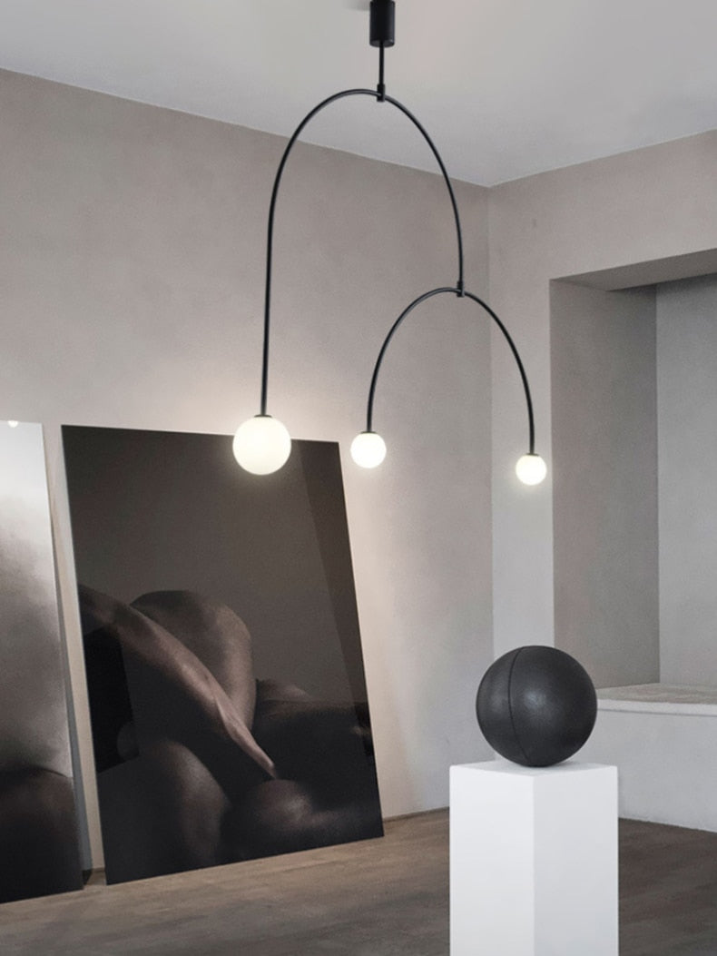 Black Gold Iron U Line Nordic Modern Chandelier
