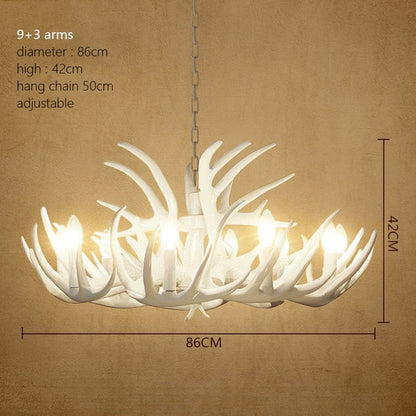 Antler Retro Industrial European Resin Loft Wind Lamps Chandelier