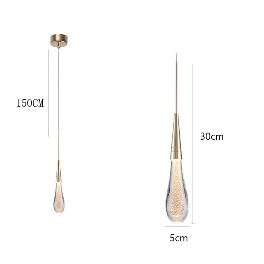 Drop Shaped Pendant Lights Crystal Led Hanglamp - Querencian