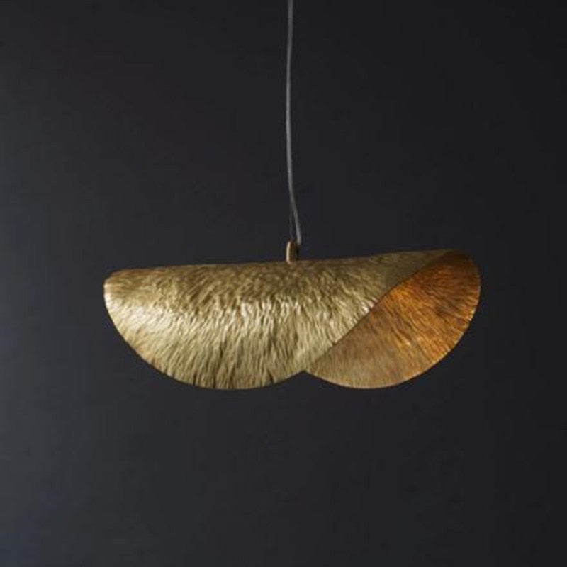 Hammered Brass Suspension Light Retro Pendant Light for Dining Room