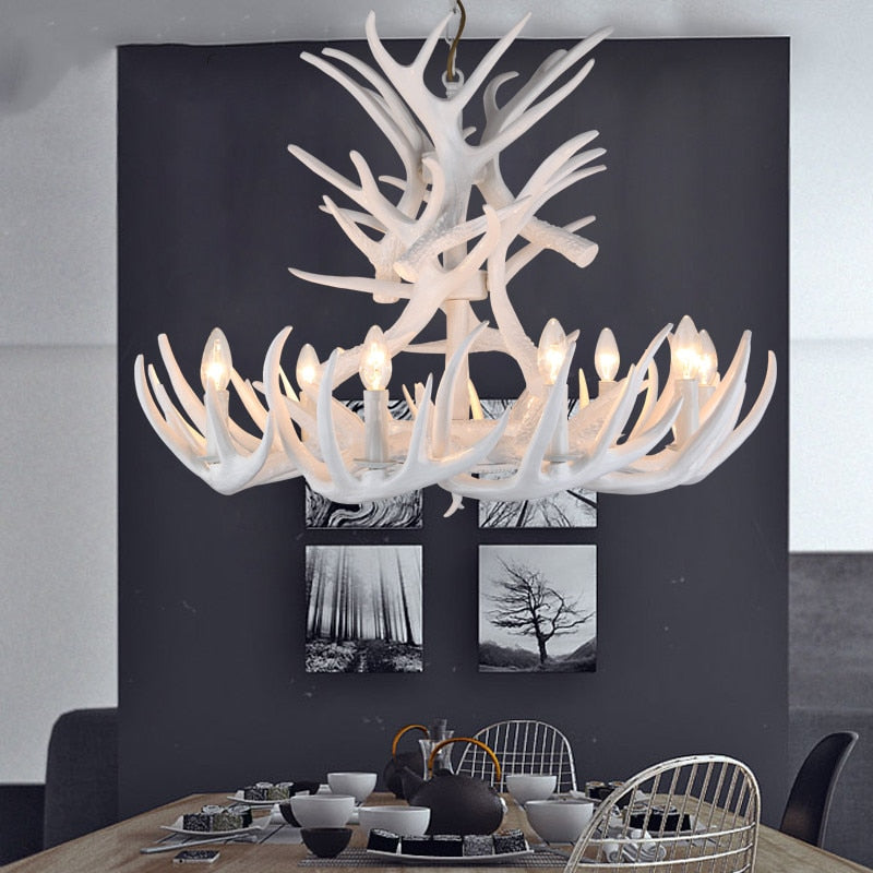 Antler Retro Industrial European Resin Loft Wind Lamps Chandelier