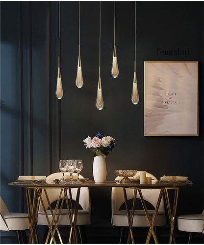 Drop Shaped Pendant Lights Crystal Led Hanglamp