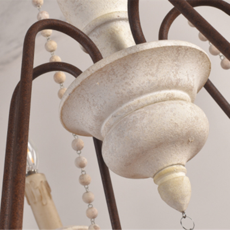 Wooden Retro Loft Rustic Chandelier Mid-Century Hanging Lamp
