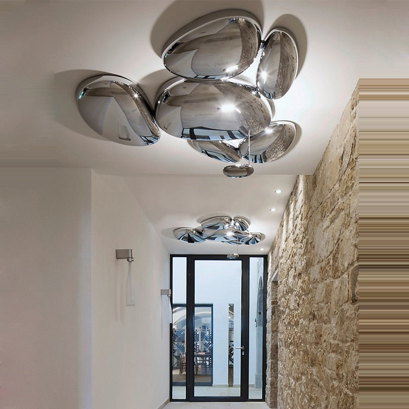 Mercury LED Water Drop Chrome Light Postmodern Design Chandelier