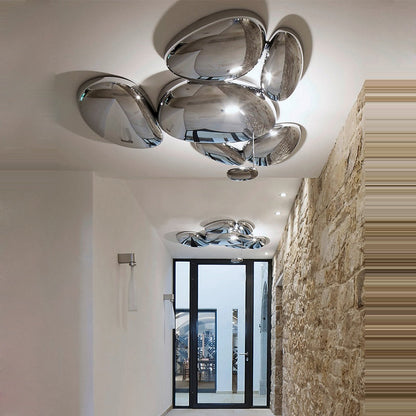 Mercury LED Water Drop Chrome Light Postmodern Design Chandelier