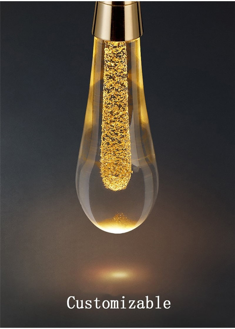 Drop Shaped Pendant Lights Crystal Led Hanglamp