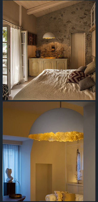 Eggshell Acrylic Resin Sphere Pendant Light for Studio Lighting Restaurant