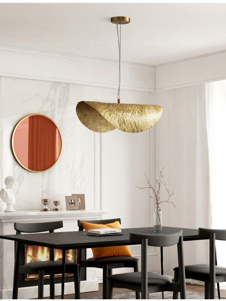 Hammered Brass Suspension Light Retro Pendant Light for Dining Room