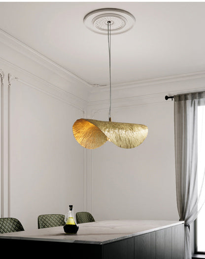 Hammered Brass Suspension Light Retro Pendant Light for Dining Room