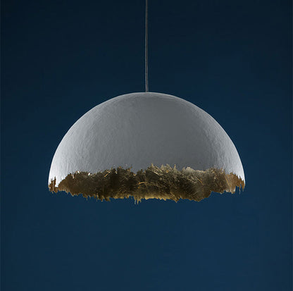 Eggshell Acrylic Resin Sphere Pendant Light for Studio Lighting Restaurant