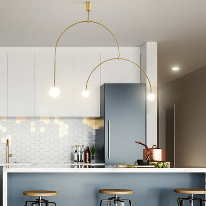 Black Gold Iron U Line Nordic Modern Chandelier