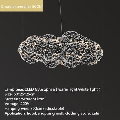 Modern Coud Starry Light Gypsophila Chandeliers - Querencian