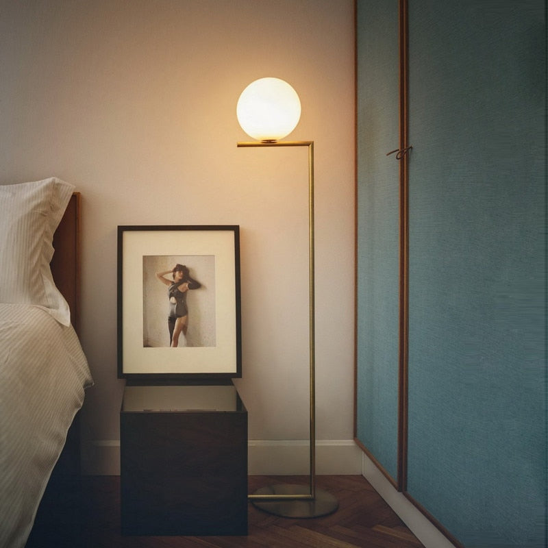 Glass Floor Lamp Nordic Ball Light For Living Room Sofa Bedroom