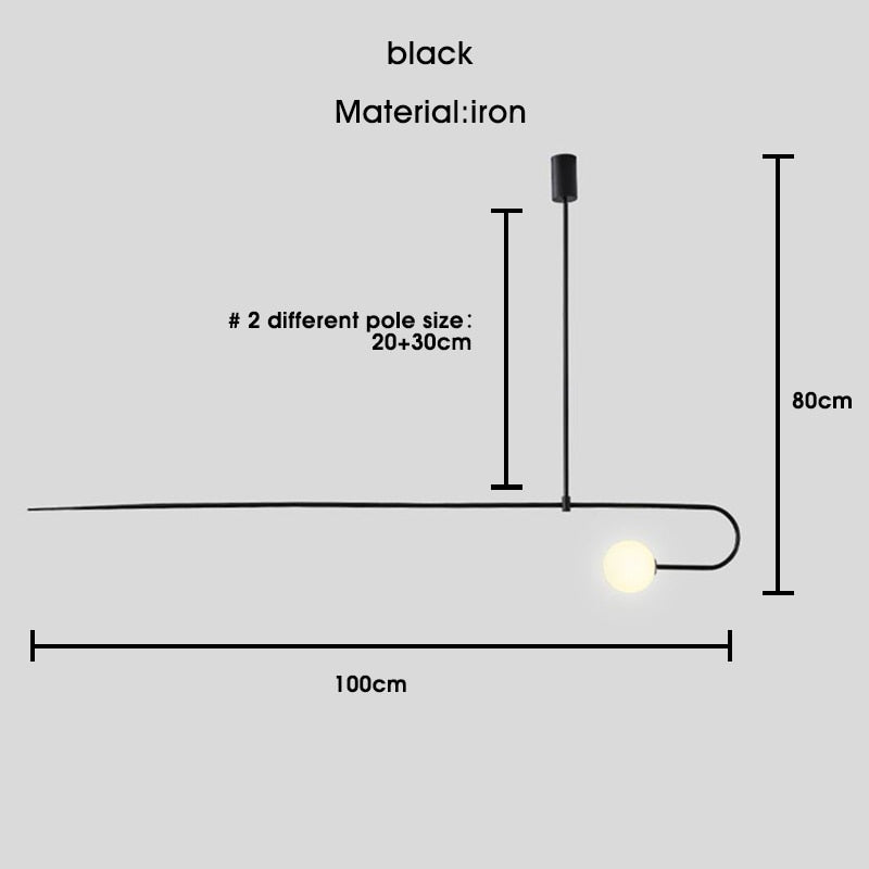 Black Gold Iron U Line Nordic Modern Chandelier - Querencian