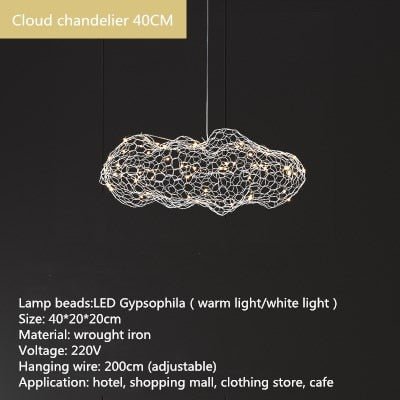 Modern Coud Starry Light Gypsophila Chandeliers - Querencian